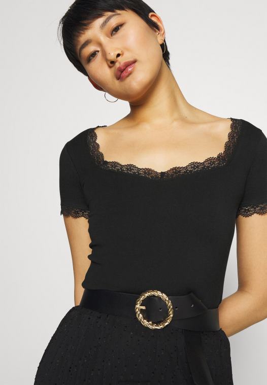 Anna Field kvinner basic t-skjorte svart P266L288