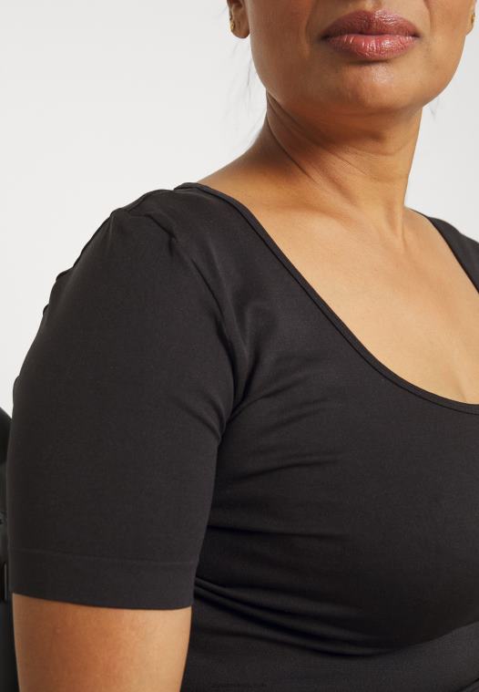Anna Field kvinner basic t-skjorte svart P266L374