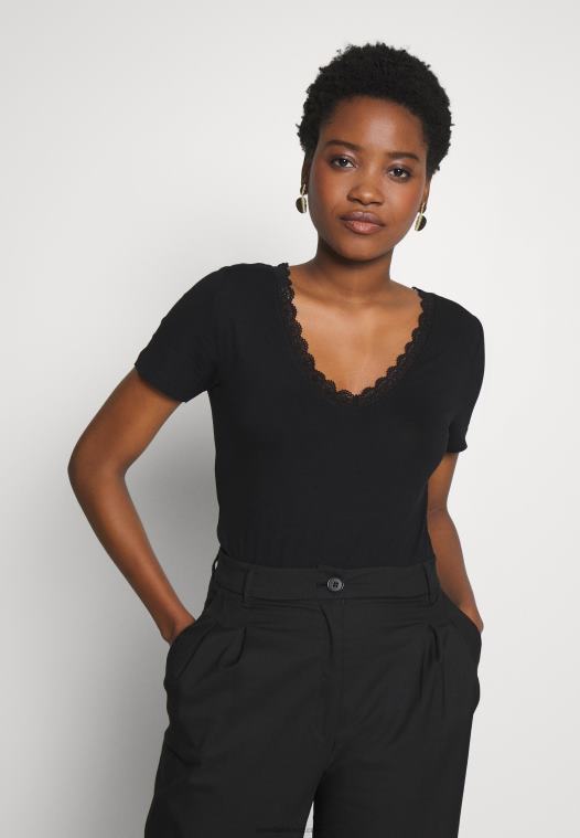 Anna Field kvinner basic t-skjorte svart P266L377