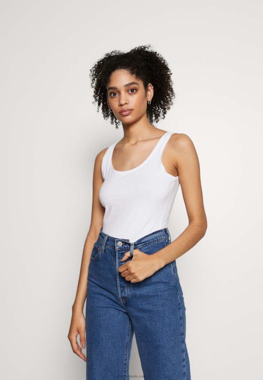 Anna Field kvinner basic tank 3er pack topp svart hvit mottl P266L434