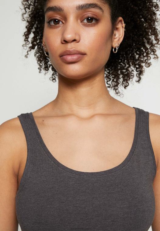 Anna Field kvinner basic tank 3er pack topp svart hvit mottl P266L434