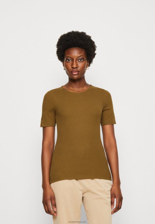Anna Field kvinner khaki t-skjorte med trykk P266L368