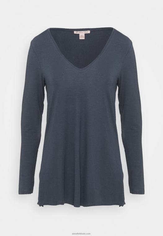 Anna Field kvinner langermet topp antrasitt P266L595