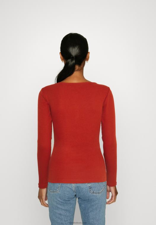 Anna Field kvinner langermet topp brun P266L563