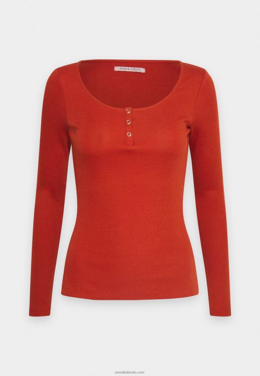 Anna Field kvinner langermet topp brun P266L563