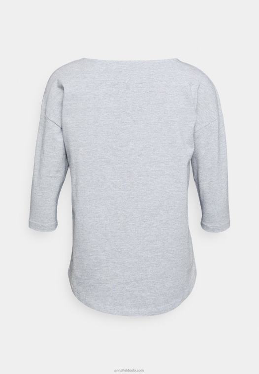 Anna Field kvinner langermet topp gråmelert P266L544