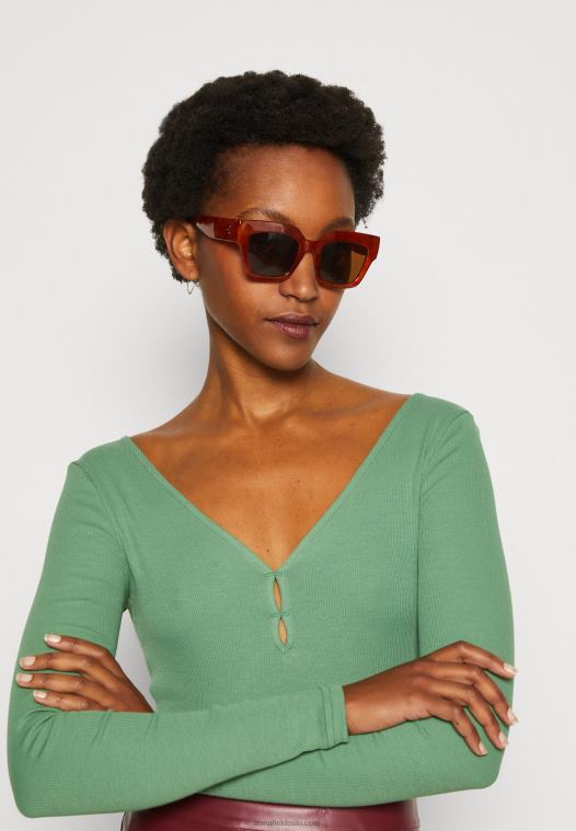 Anna Field kvinner langermet topp grønn P266L514