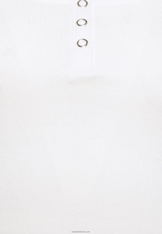 Anna Field kvinner langermet topp hvit P266L517