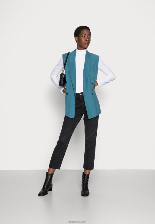 Anna Field kvinner langermet topp hvit P266L527