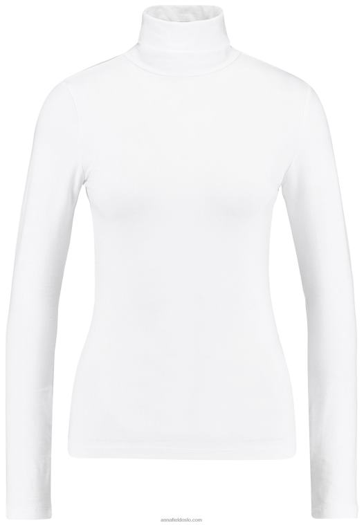 Anna Field kvinner langermet topp hvit P266L527