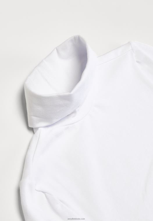 Anna Field kvinner langermet topp hvit P266L560