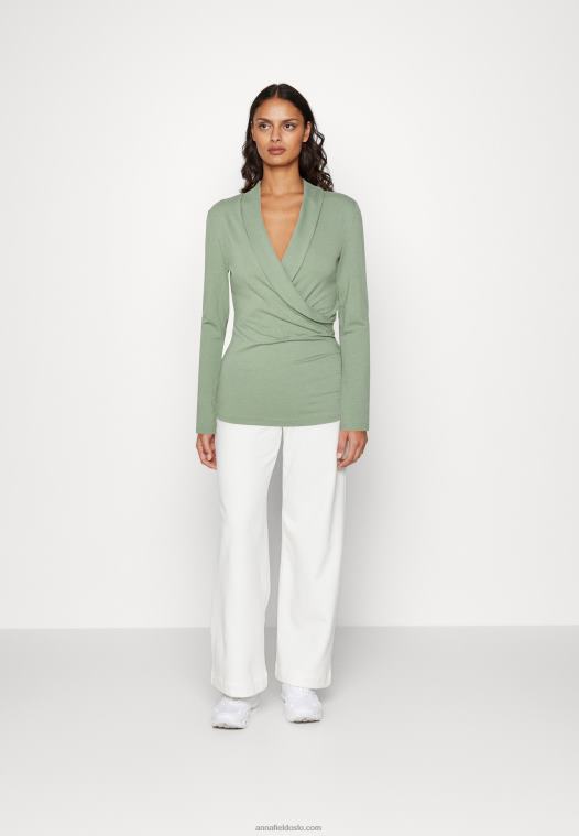 Anna Field kvinner langermet topp lysegrønn P266L545