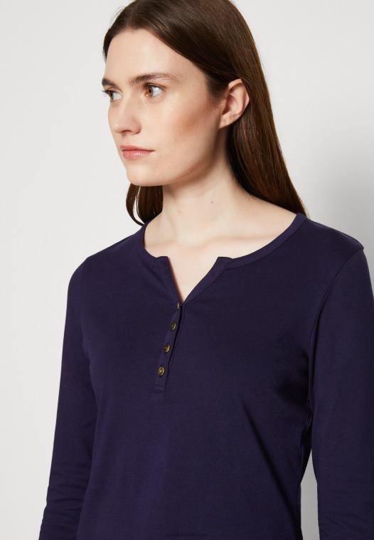 Anna Field kvinner langermet topp mørkeblå P266L523