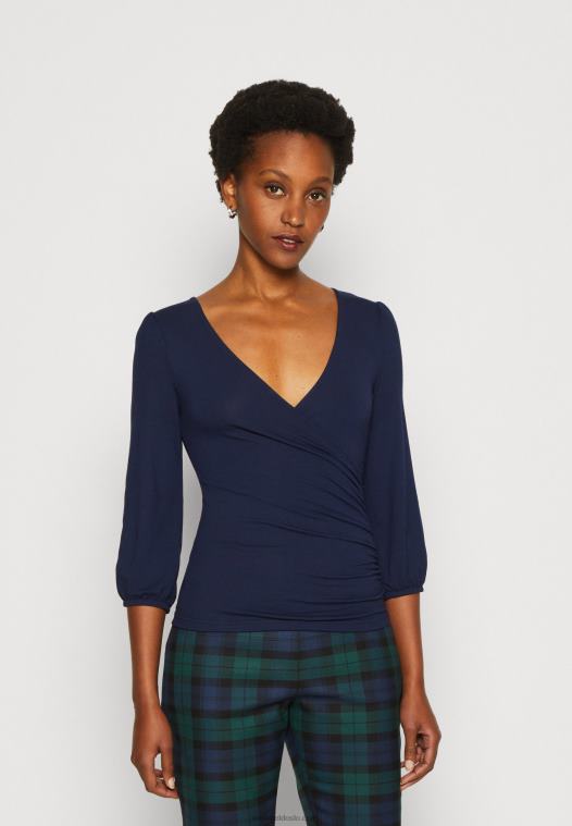 Anna Field kvinner langermet topp mørkeblå P266L536