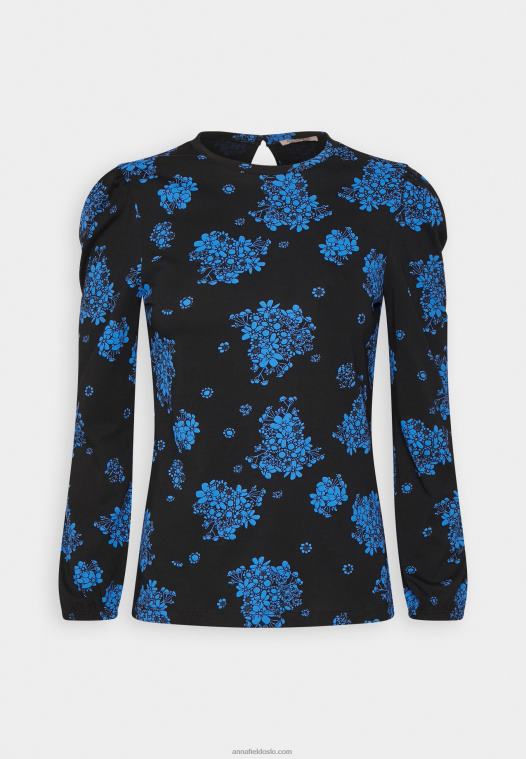 Anna Field kvinner langermet topp mørkeblå P266L546