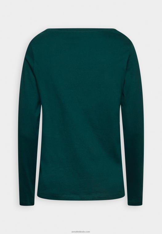 Anna Field kvinner langermet topp mørkegrønn P266L556