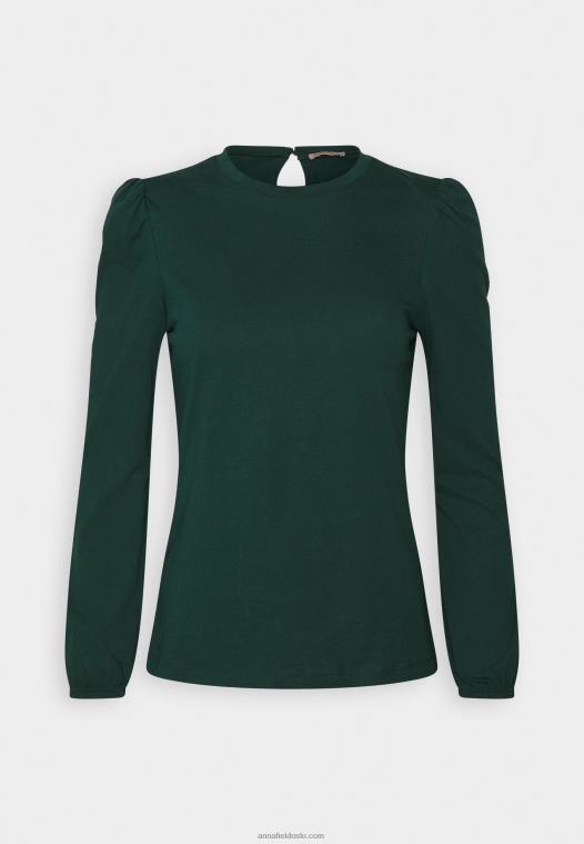 Anna Field kvinner langermet topp mørkegrønn P266L559