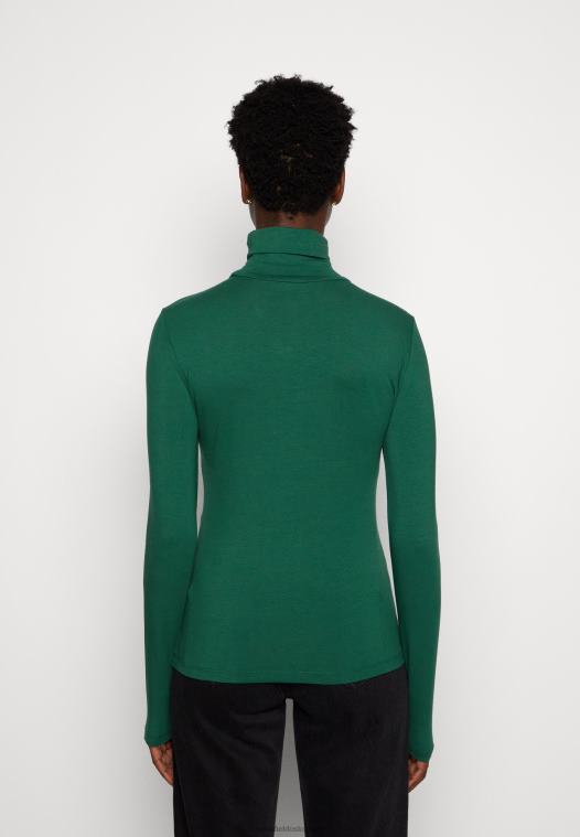 Anna Field kvinner langermet topp mørkegrønn P266L583