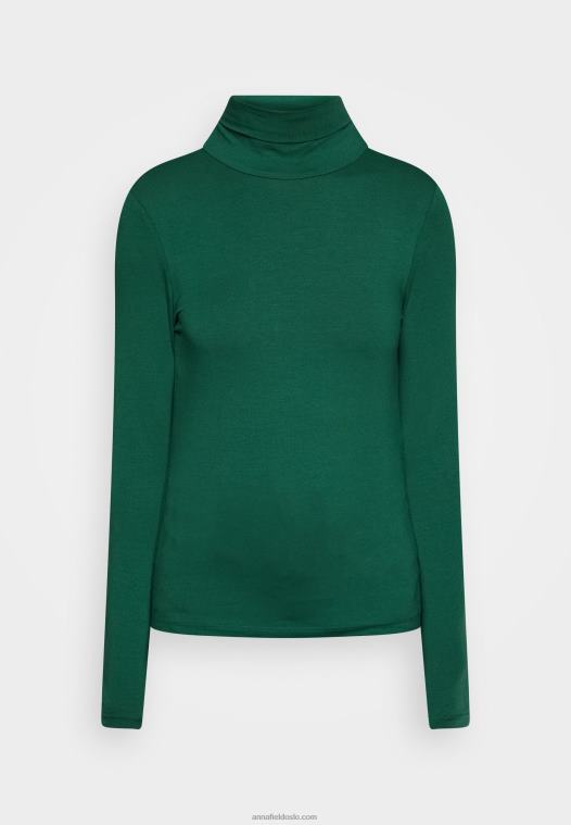 Anna Field kvinner langermet topp mørkegrønn P266L583