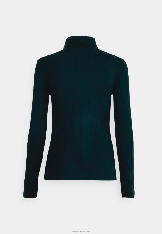 Anna Field kvinner langermet topp mørkegrønn P266L596