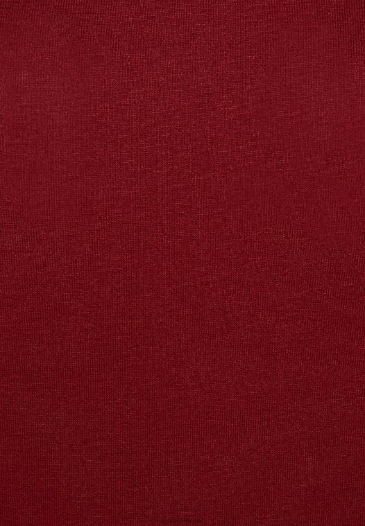 Anna Field kvinner langermet topp mørkerød P266L566