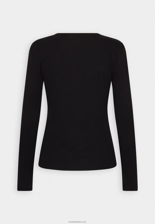 Anna Field kvinner langermet topp svart P266L547