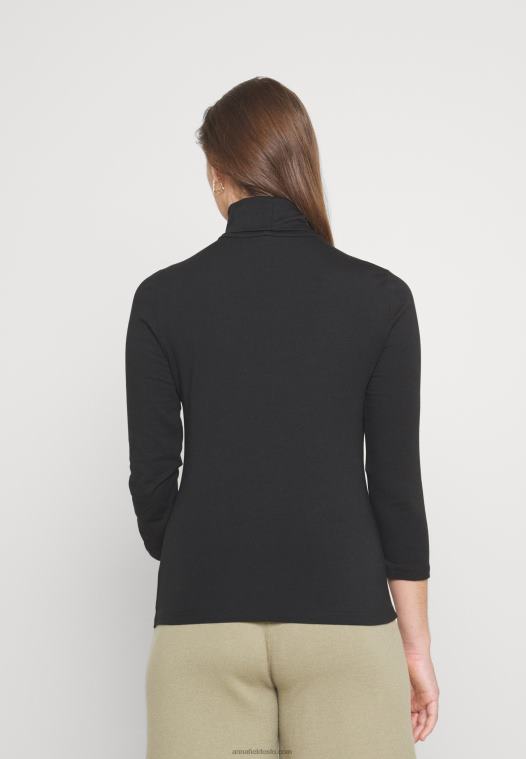 Anna Field kvinner langermet topp svart P266L579