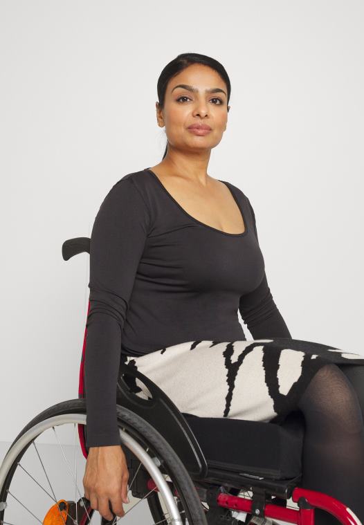 Anna Field kvinner langermet topp svart P266L580