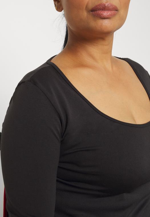 Anna Field kvinner langermet topp svart P266L580
