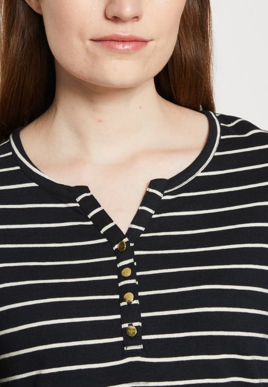 Anna Field kvinner langermet topp svart hvit P266L531