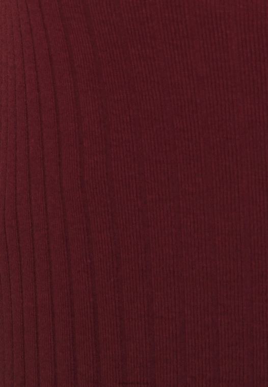 Anna Field kvinner mørk rød t-skjorte med trykk P266L243