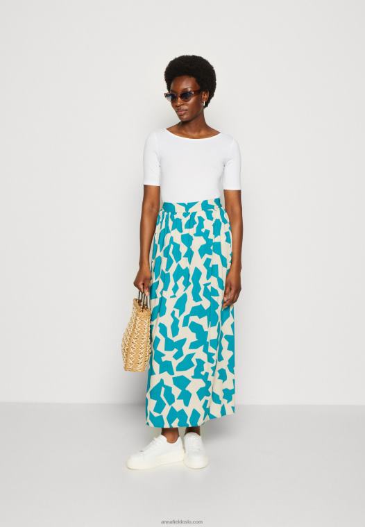 Anna Field kvinner print t-skjorte lyseblå/hvit P266L292