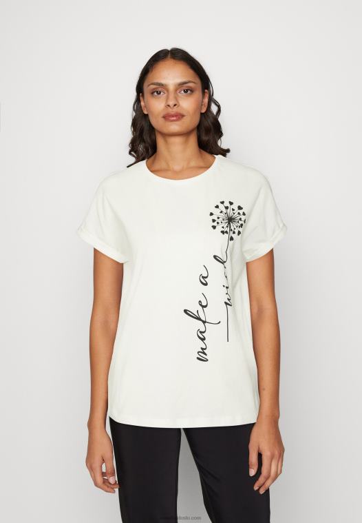 Anna Field kvinner print t-skjorte off-white P266L370