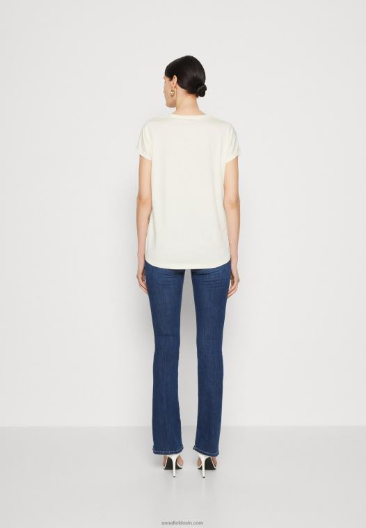 Anna Field kvinner print t-skjorte offwhite P266L369