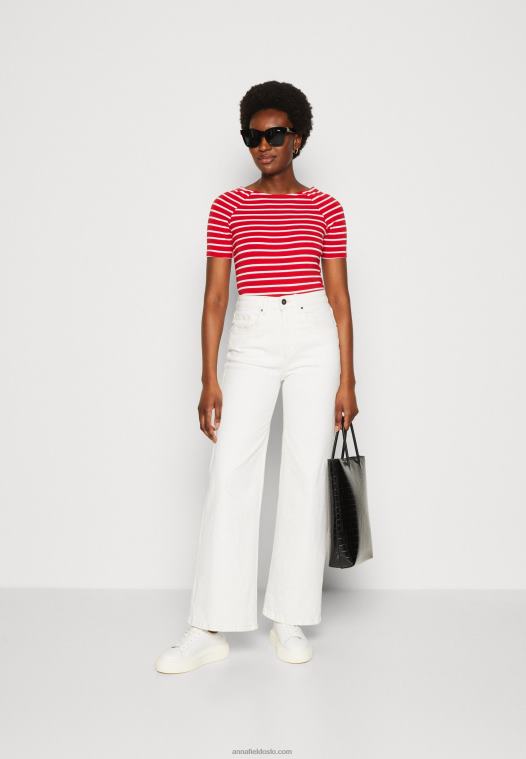 Anna Field kvinner print t-skjorte rød/hvit P266L340