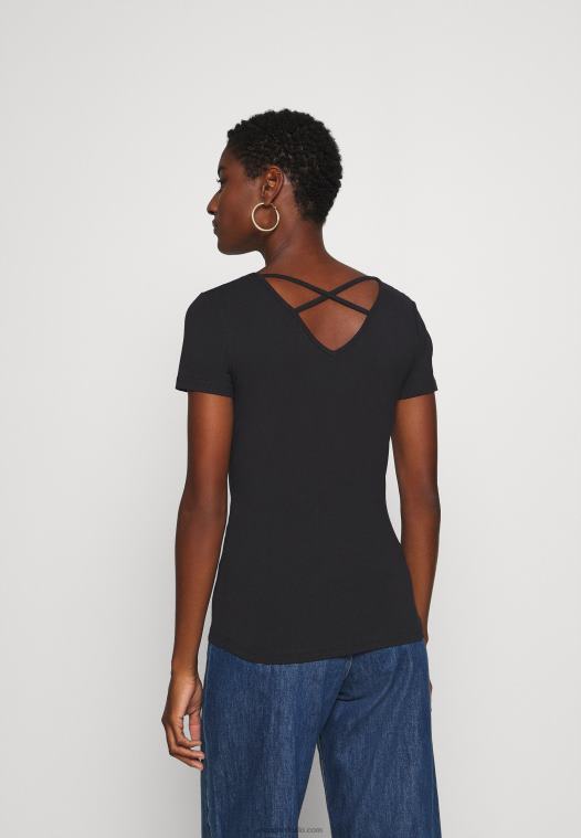 Anna Field kvinner print t-skjorte svart P266L249