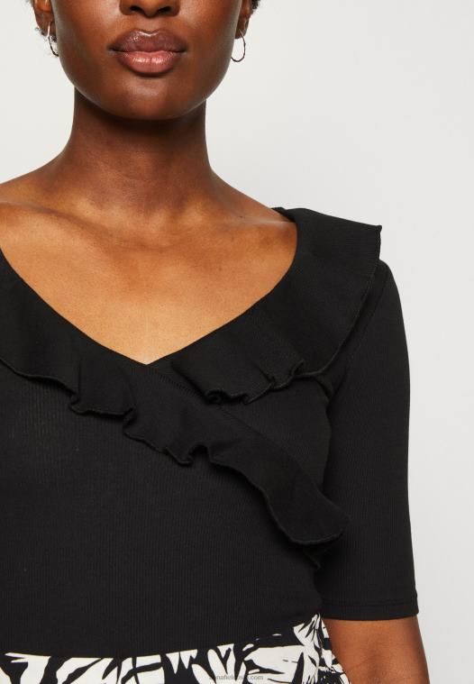 Anna Field kvinner print t-skjorte svart P266L268