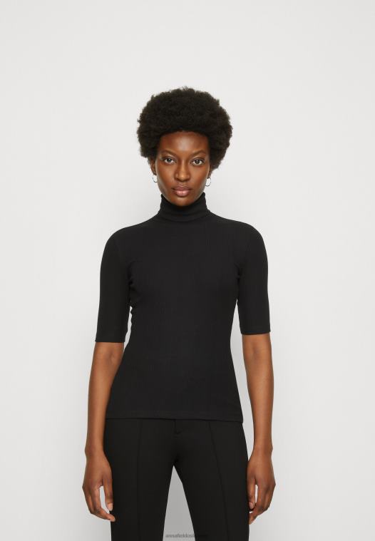 Anna Field kvinner print t-skjorte svart P266L291