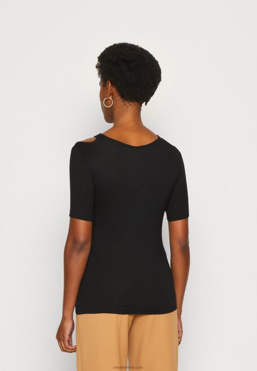 Anna Field kvinner print t-skjorte svart P266L307