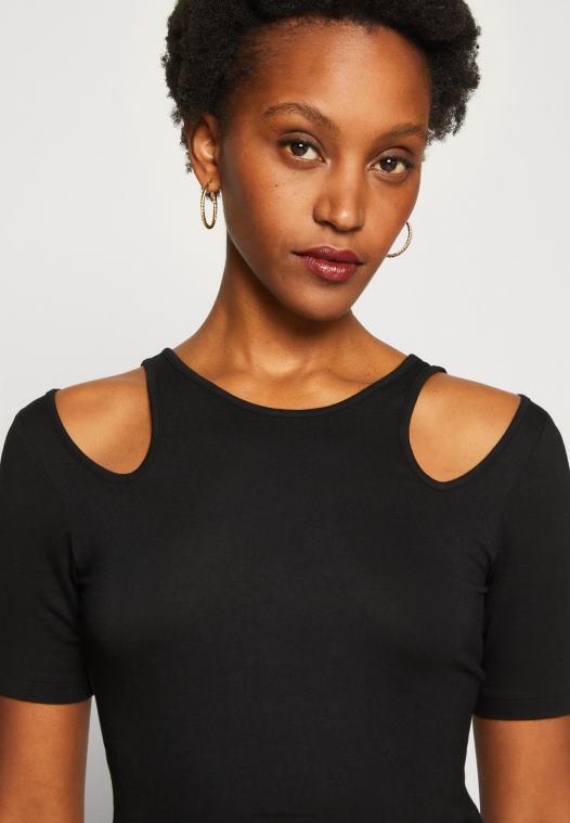 Anna Field kvinner print t-skjorte svart P266L307