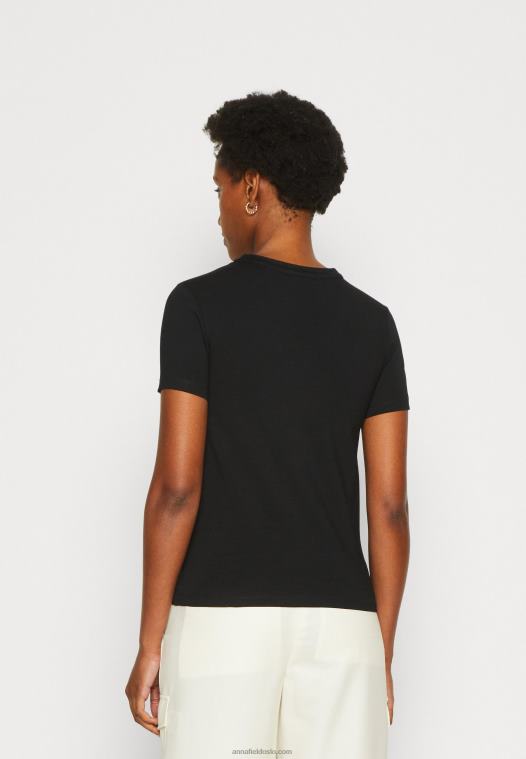 Anna Field kvinner print t-skjorte svart P266L325