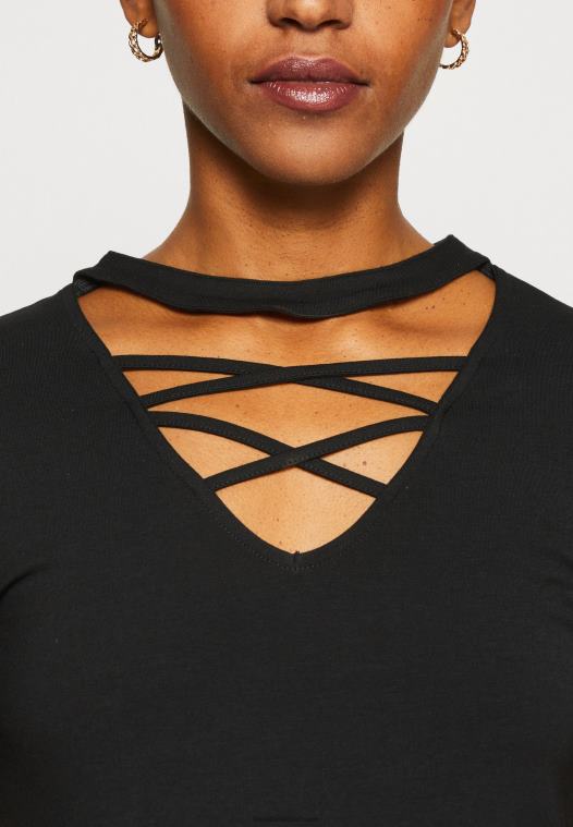 Anna Field kvinner print t-skjorte svart P266L325