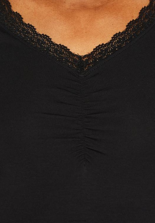 Anna Field kvinner print t-skjorte svart P266L353