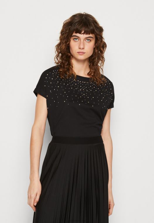 Anna Field kvinner print t-skjorte svart P266L358