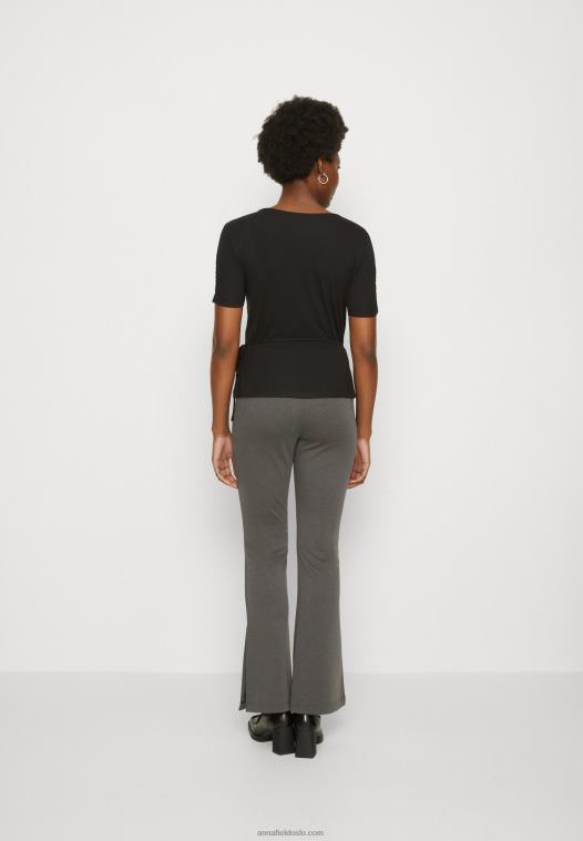 Anna Field kvinner print t-skjorte svart P266L361