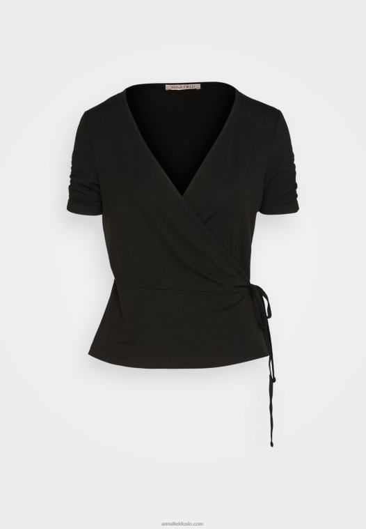 Anna Field kvinner print t-skjorte svart P266L361