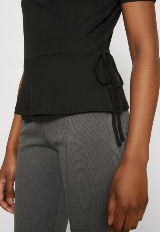 Anna Field kvinner print t-skjorte svart P266L361