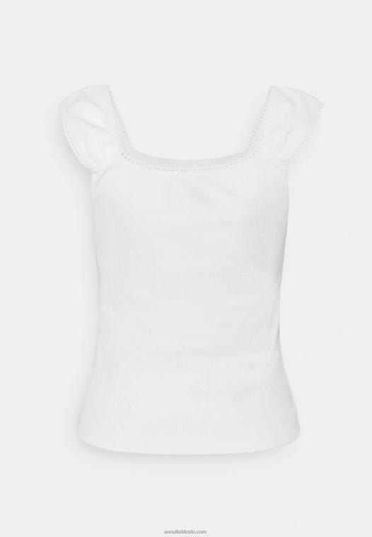 Anna Field kvinner t-skjorte med trykk hvit P266L258