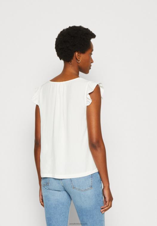 Anna Field kvinner t-skjorte med trykk hvit P266L265