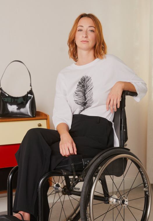 Anna Field kvinner t-skjorte med trykk hvit P266L371